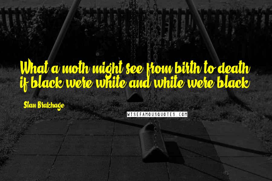 Stan Brakhage Quotes: What a moth might see from birth to death if black were white and white were black,
