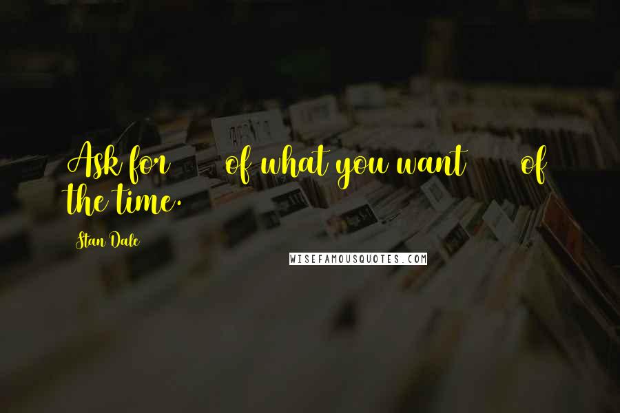 Stan Dale Quotes: Ask for 100% of what you want 100% of the time.