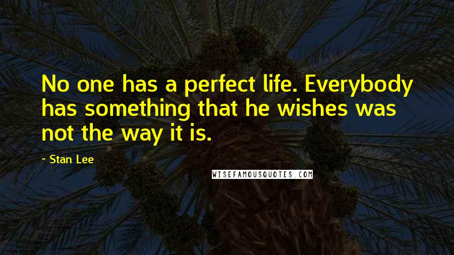 Stan Lee Quotes: No one has a perfect life. Everybody has something that he wishes was not the way it is.