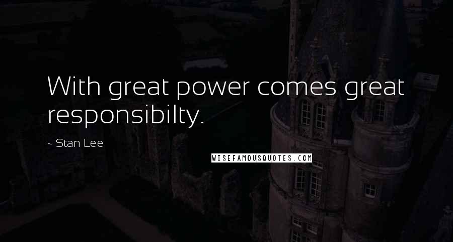 Stan Lee Quotes: With great power comes great responsibilty.