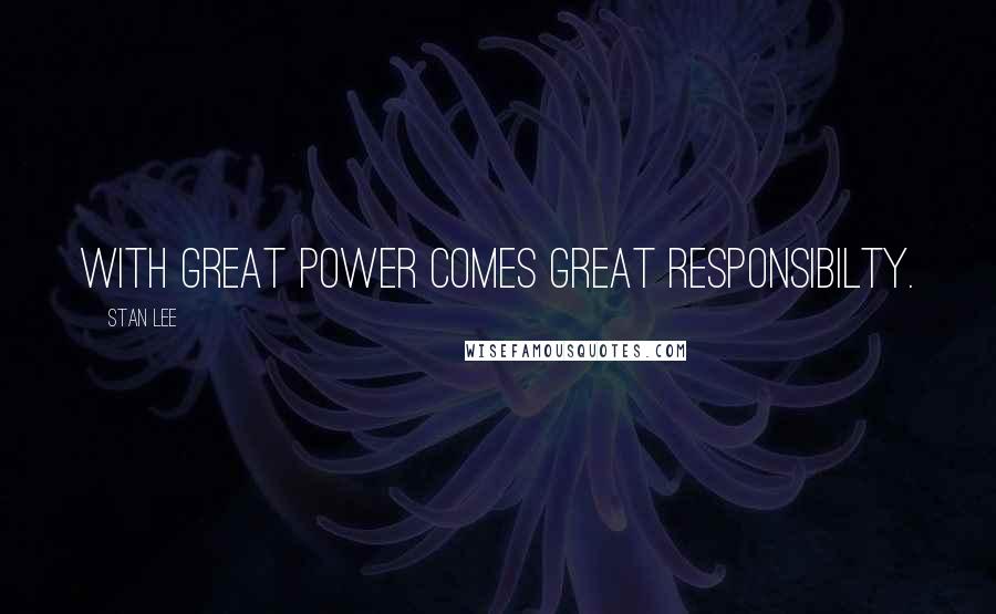 Stan Lee Quotes: With great power comes great responsibilty.