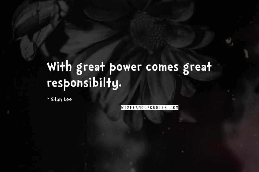 Stan Lee Quotes: With great power comes great responsibilty.