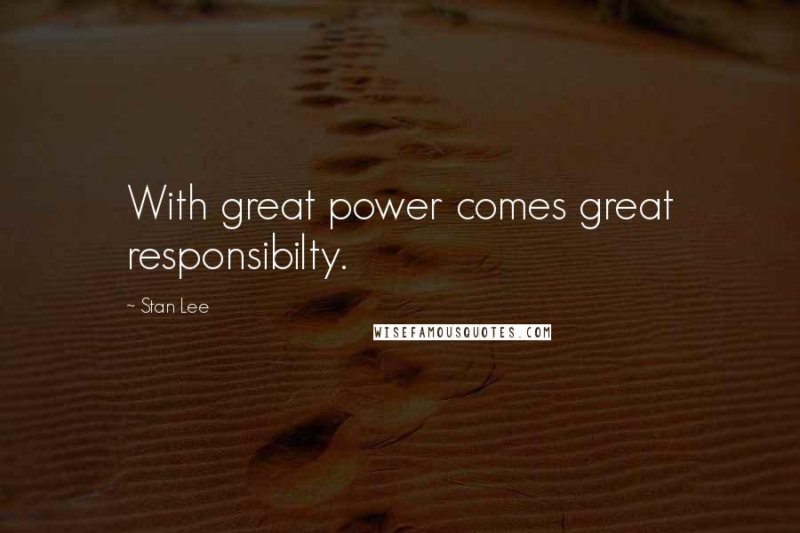 Stan Lee Quotes: With great power comes great responsibilty.