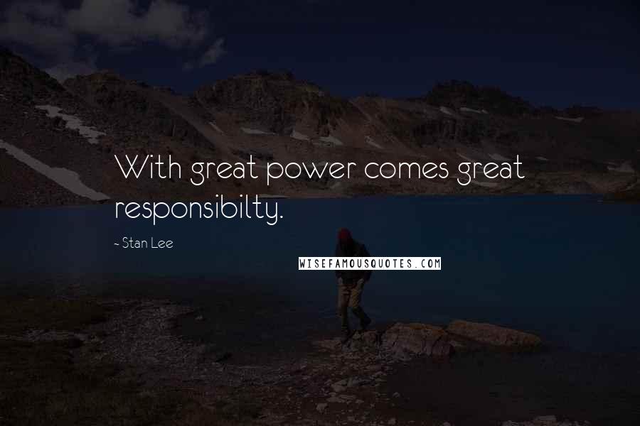 Stan Lee Quotes: With great power comes great responsibilty.