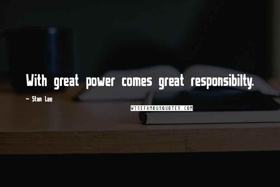 Stan Lee Quotes: With great power comes great responsibilty.