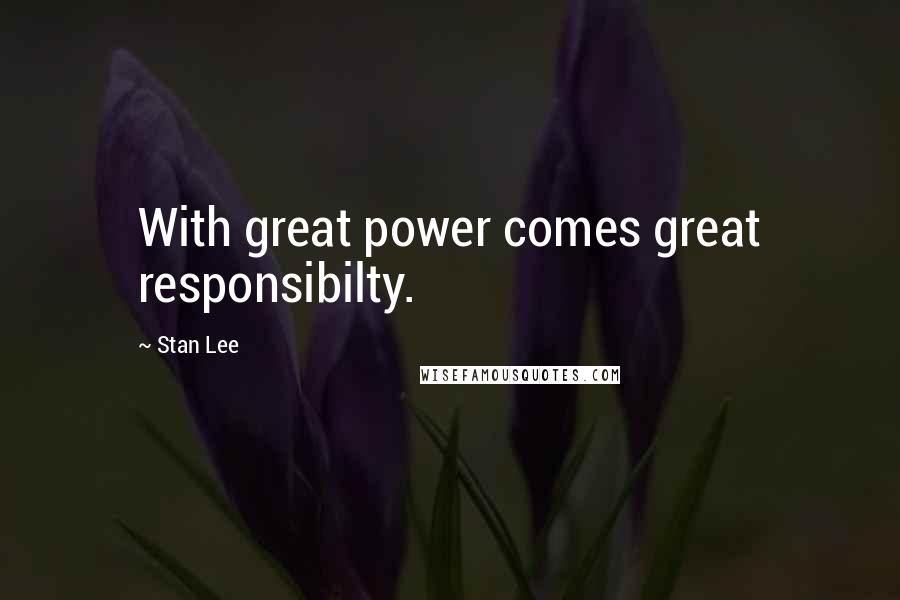Stan Lee Quotes: With great power comes great responsibilty.