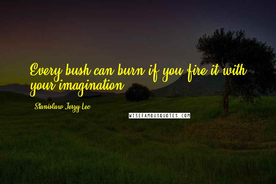 Stanislaw Jerzy Lec Quotes: Every bush can burn if you fire it with your imagination.
