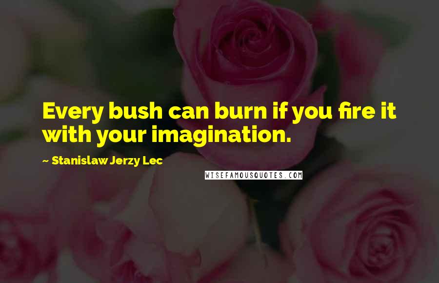 Stanislaw Jerzy Lec Quotes: Every bush can burn if you fire it with your imagination.