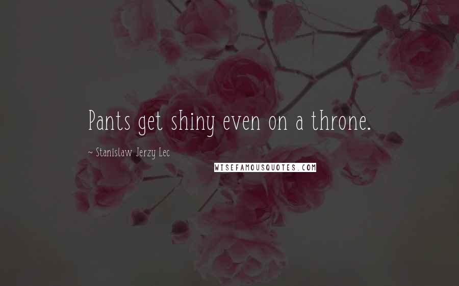 Stanislaw Jerzy Lec Quotes: Pants get shiny even on a throne.