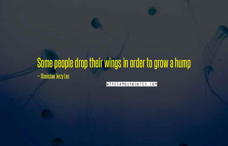 Stanislaw Jerzy Lec Quotes: Some people drop their wings in order to grow a hump