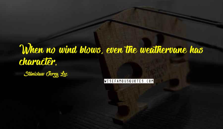 Stanislaw Jerzy Lec Quotes: When no wind blows, even the weathervane has character.