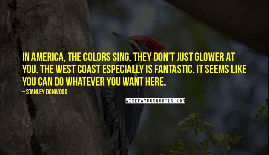 Stanley Donwood Quotes: In America, the colors sing, they don't just glower at you. The West Coast especially is fantastic. It seems like you can do whatever you want here.