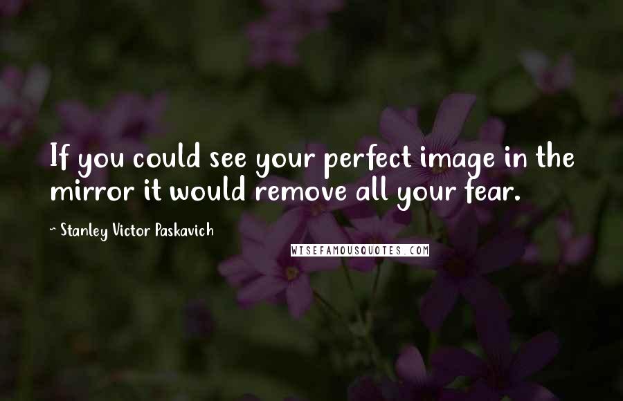 Stanley Victor Paskavich Quotes: If you could see your perfect image in the mirror it would remove all your fear.