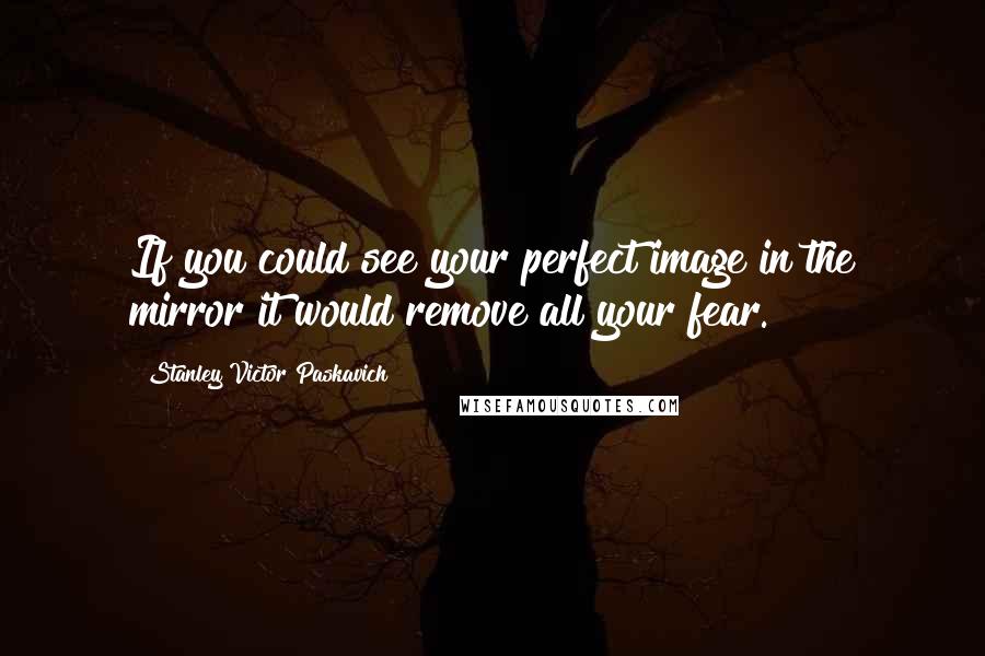 Stanley Victor Paskavich Quotes: If you could see your perfect image in the mirror it would remove all your fear.