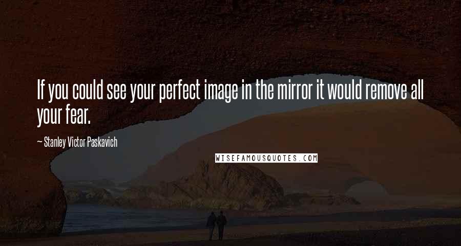 Stanley Victor Paskavich Quotes: If you could see your perfect image in the mirror it would remove all your fear.