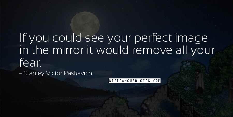 Stanley Victor Paskavich Quotes: If you could see your perfect image in the mirror it would remove all your fear.