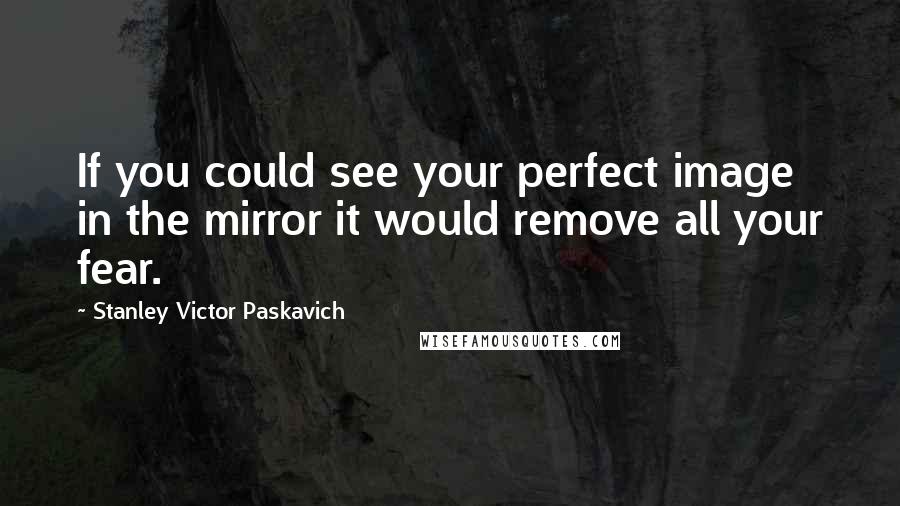Stanley Victor Paskavich Quotes: If you could see your perfect image in the mirror it would remove all your fear.