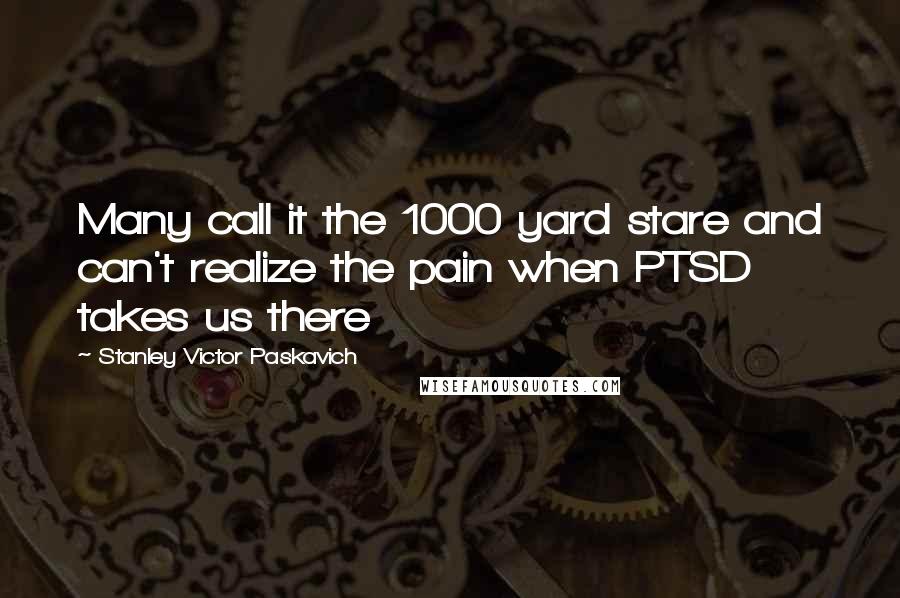 Stanley Victor Paskavich Quotes: Many call it the 1000 yard stare and can't realize the pain when PTSD takes us there