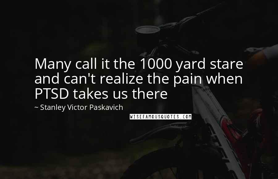 Stanley Victor Paskavich Quotes: Many call it the 1000 yard stare and can't realize the pain when PTSD takes us there