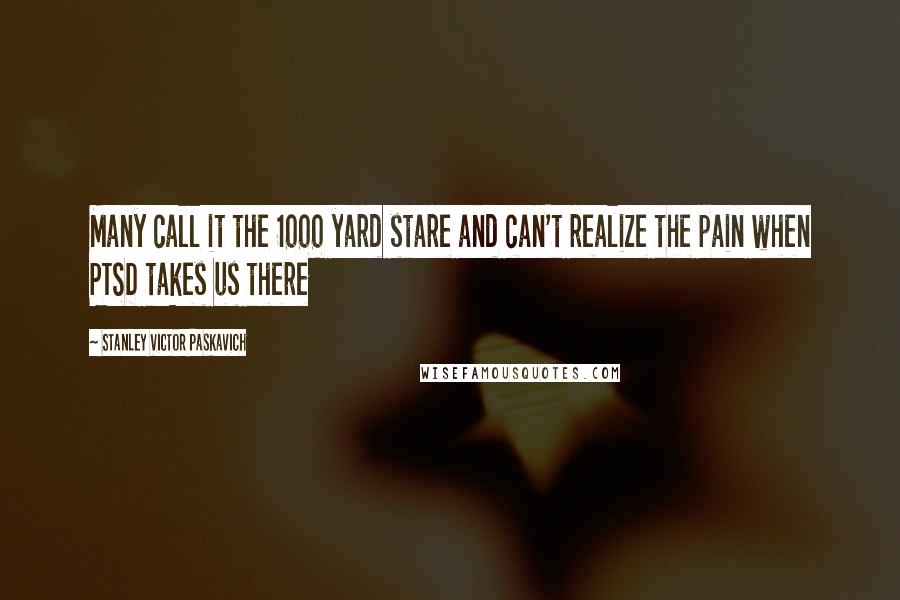 Stanley Victor Paskavich Quotes: Many call it the 1000 yard stare and can't realize the pain when PTSD takes us there