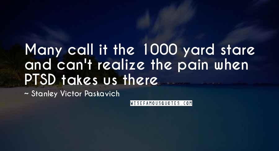 Stanley Victor Paskavich Quotes: Many call it the 1000 yard stare and can't realize the pain when PTSD takes us there