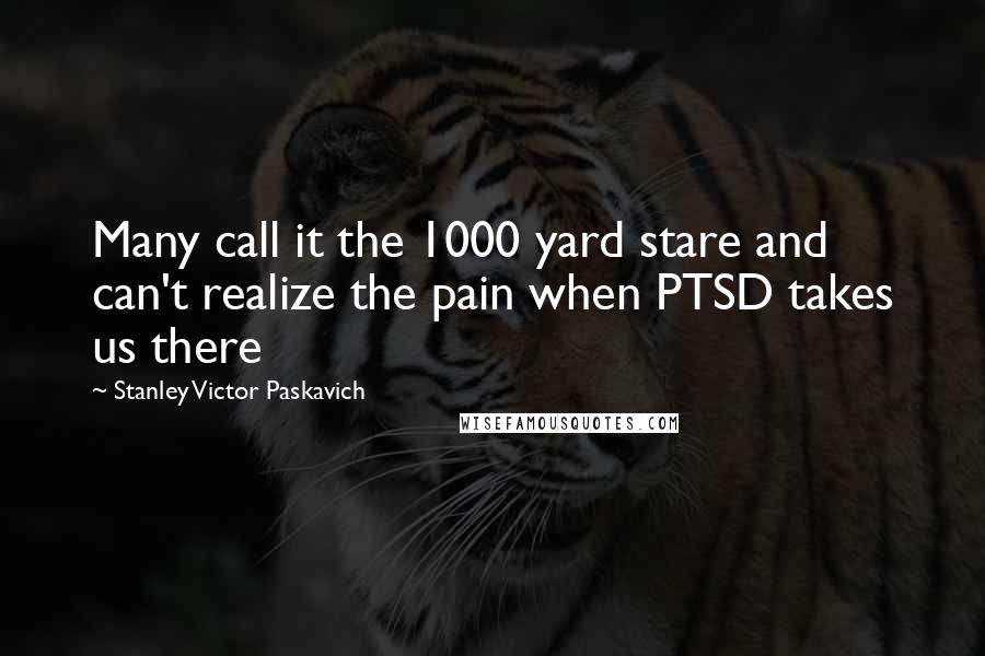 Stanley Victor Paskavich Quotes: Many call it the 1000 yard stare and can't realize the pain when PTSD takes us there