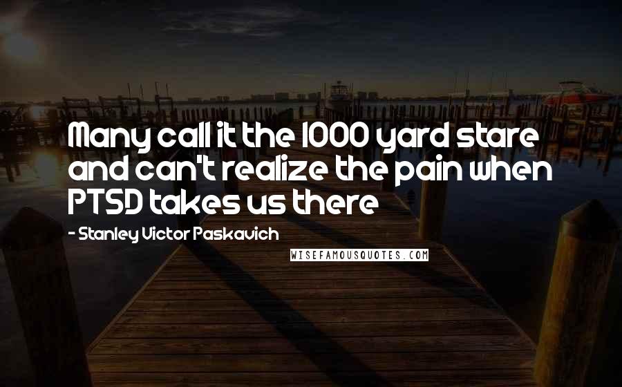 Stanley Victor Paskavich Quotes: Many call it the 1000 yard stare and can't realize the pain when PTSD takes us there
