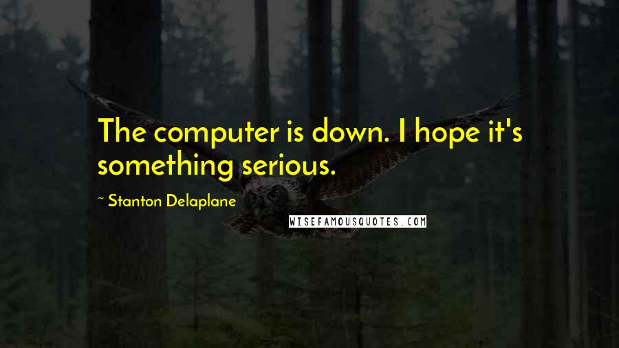 Stanton Delaplane Quotes: The computer is down. I hope it's something serious.