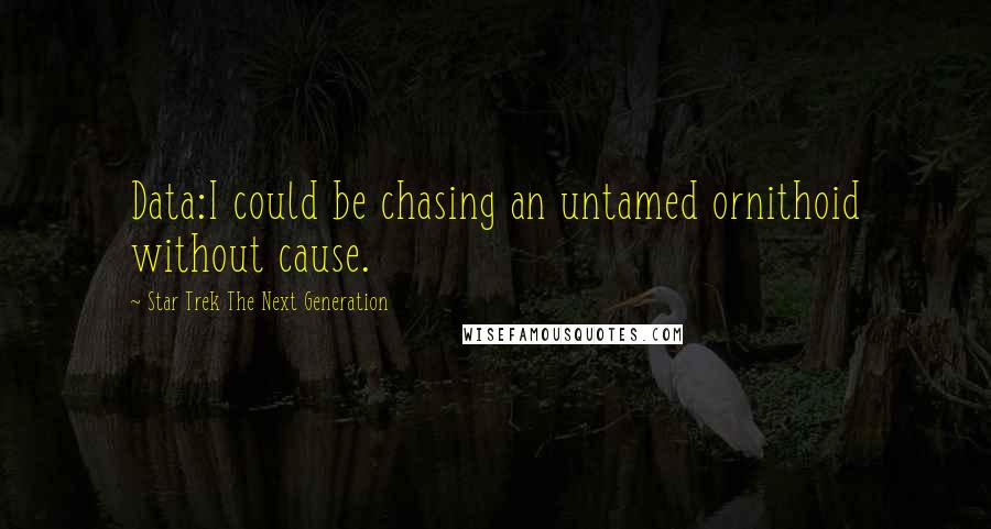 Star Trek The Next Generation Quotes: Data:I could be chasing an untamed ornithoid without cause.