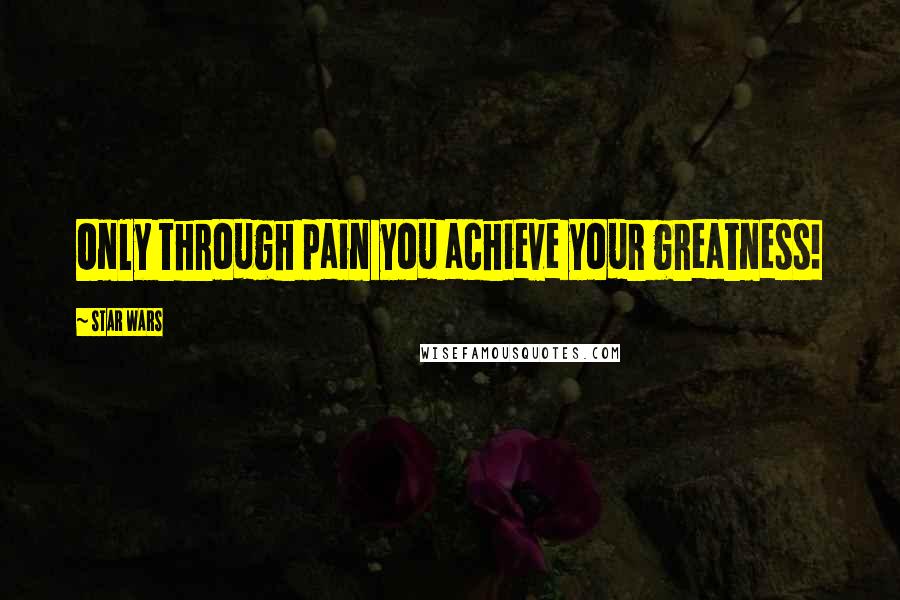 STAR WARS Quotes: Only through pain you achieve your greatness!