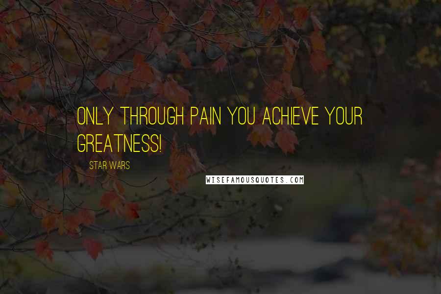 STAR WARS Quotes: Only through pain you achieve your greatness!