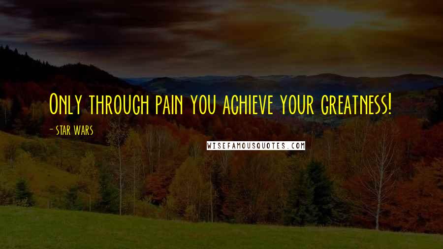 STAR WARS Quotes: Only through pain you achieve your greatness!