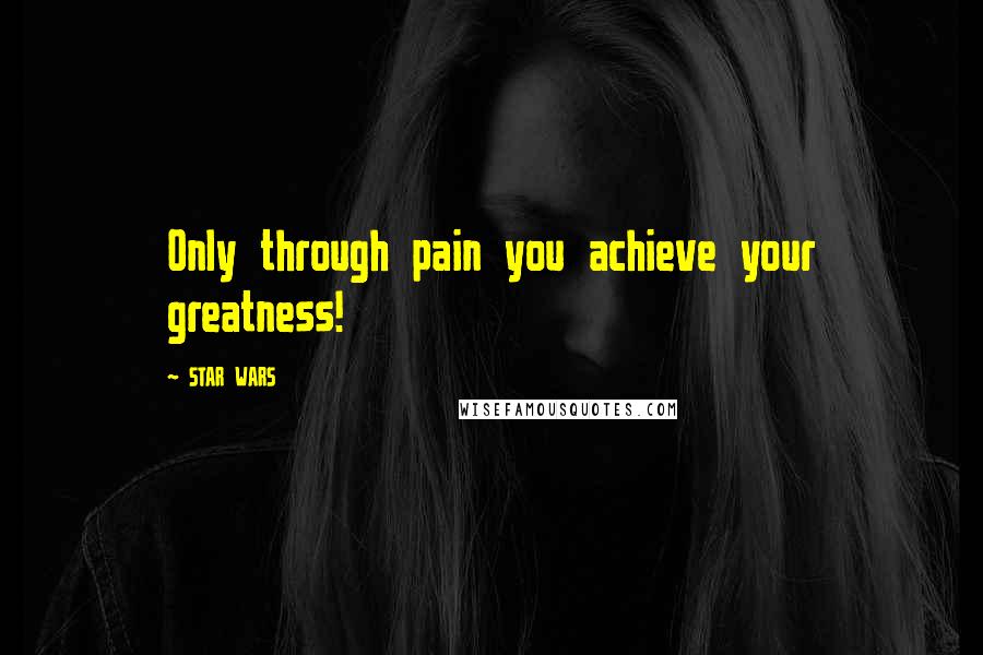 STAR WARS Quotes: Only through pain you achieve your greatness!