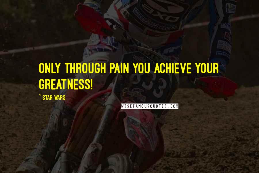 STAR WARS Quotes: Only through pain you achieve your greatness!