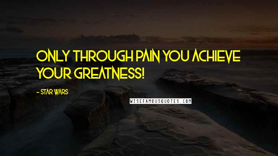 STAR WARS Quotes: Only through pain you achieve your greatness!