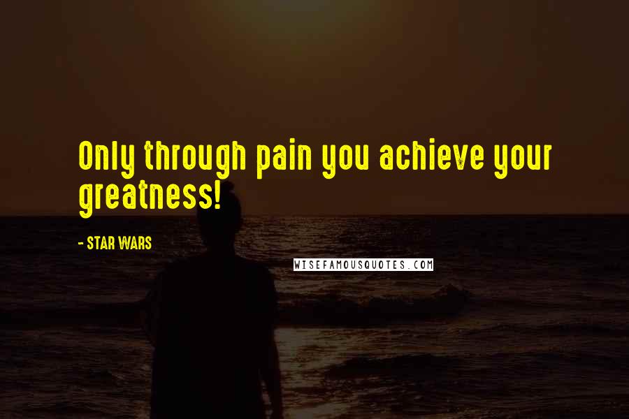 STAR WARS Quotes: Only through pain you achieve your greatness!