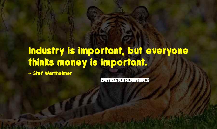 Stef Wertheimer Quotes: Industry is important, but everyone thinks money is important.