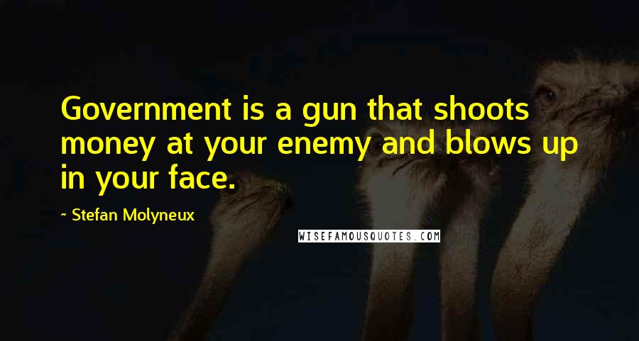 Stefan Molyneux Quotes: Government is a gun that shoots money at your enemy and blows up in your face.