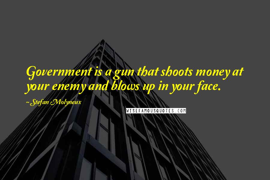 Stefan Molyneux Quotes: Government is a gun that shoots money at your enemy and blows up in your face.