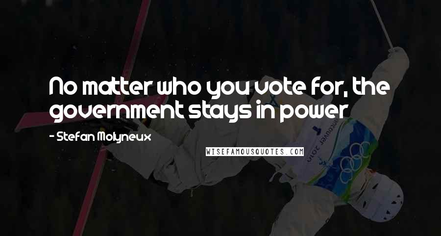 Stefan Molyneux Quotes: No matter who you vote for, the government stays in power