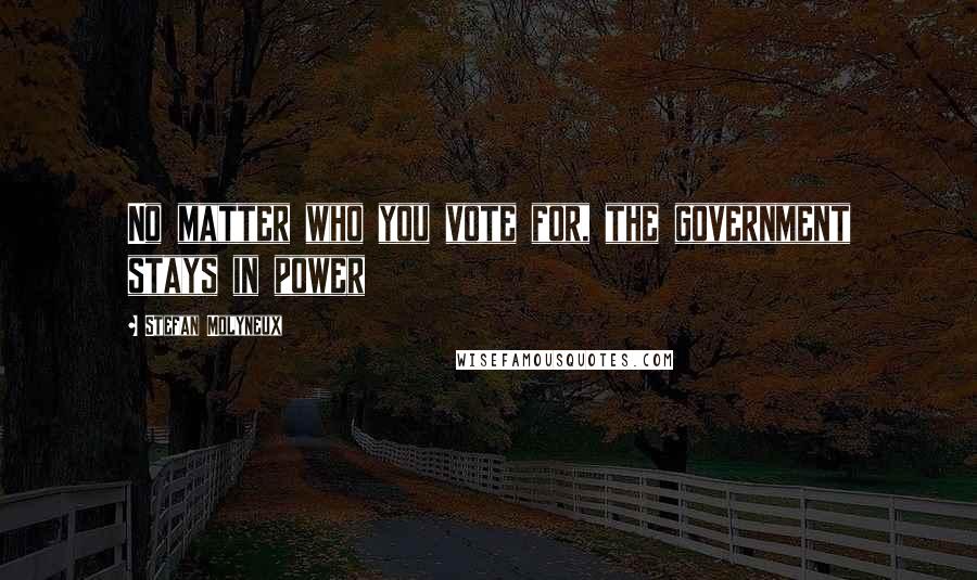 Stefan Molyneux Quotes: No matter who you vote for, the government stays in power