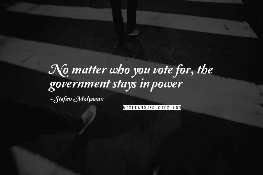 Stefan Molyneux Quotes: No matter who you vote for, the government stays in power