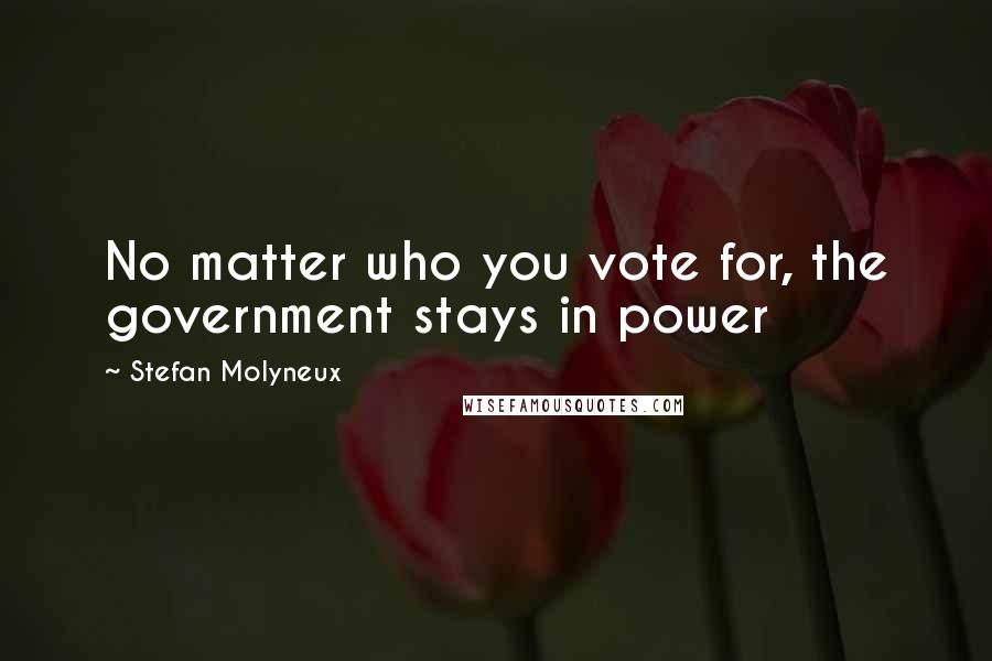 Stefan Molyneux Quotes: No matter who you vote for, the government stays in power