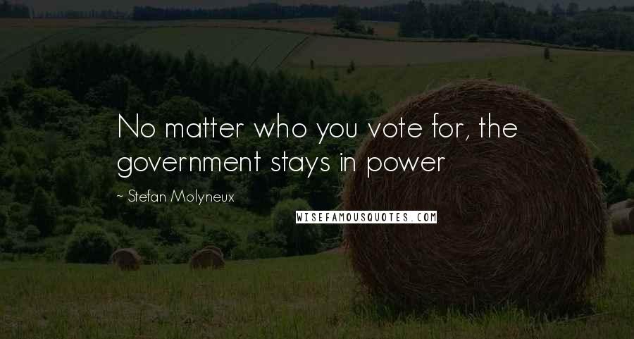 Stefan Molyneux Quotes: No matter who you vote for, the government stays in power