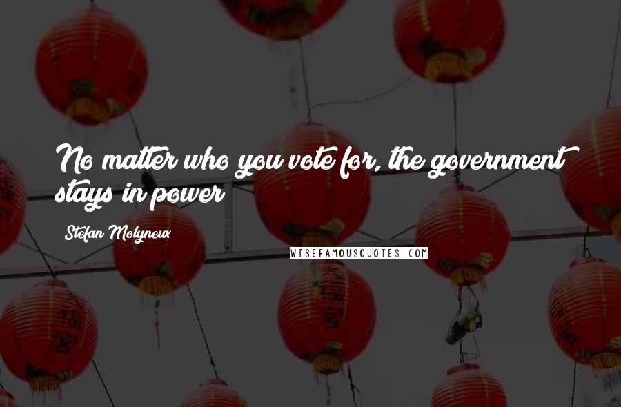 Stefan Molyneux Quotes: No matter who you vote for, the government stays in power