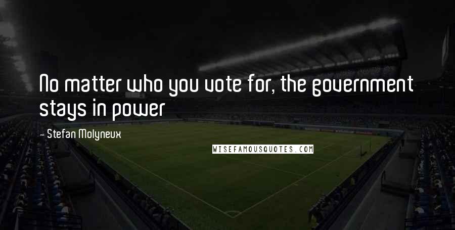 Stefan Molyneux Quotes: No matter who you vote for, the government stays in power