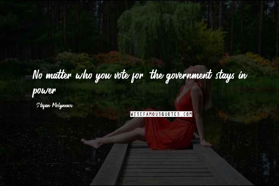 Stefan Molyneux Quotes: No matter who you vote for, the government stays in power