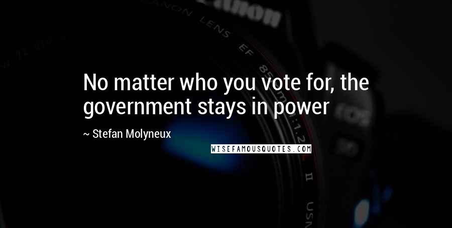 Stefan Molyneux Quotes: No matter who you vote for, the government stays in power