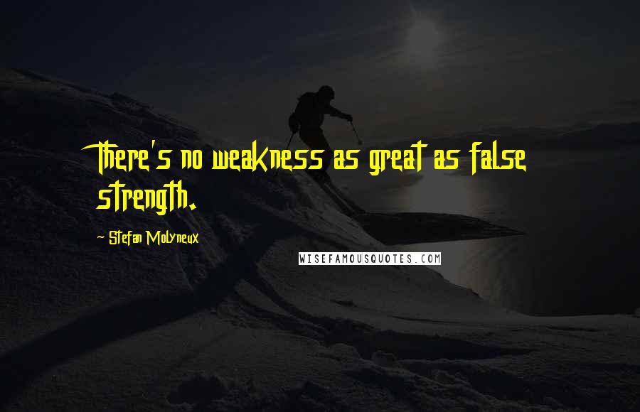 Stefan Molyneux Quotes: There's no weakness as great as false strength.