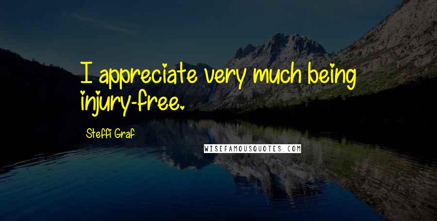 Steffi Graf Quotes: I appreciate very much being injury-free.